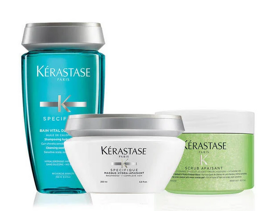 Routine Kerastase Specifique Fusio Scrub for sensitive scalp