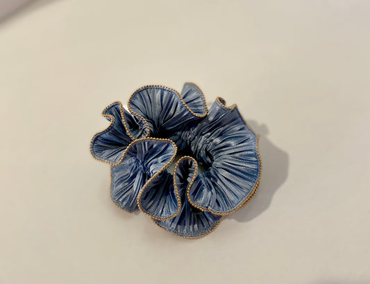 Blue texture scrunchie