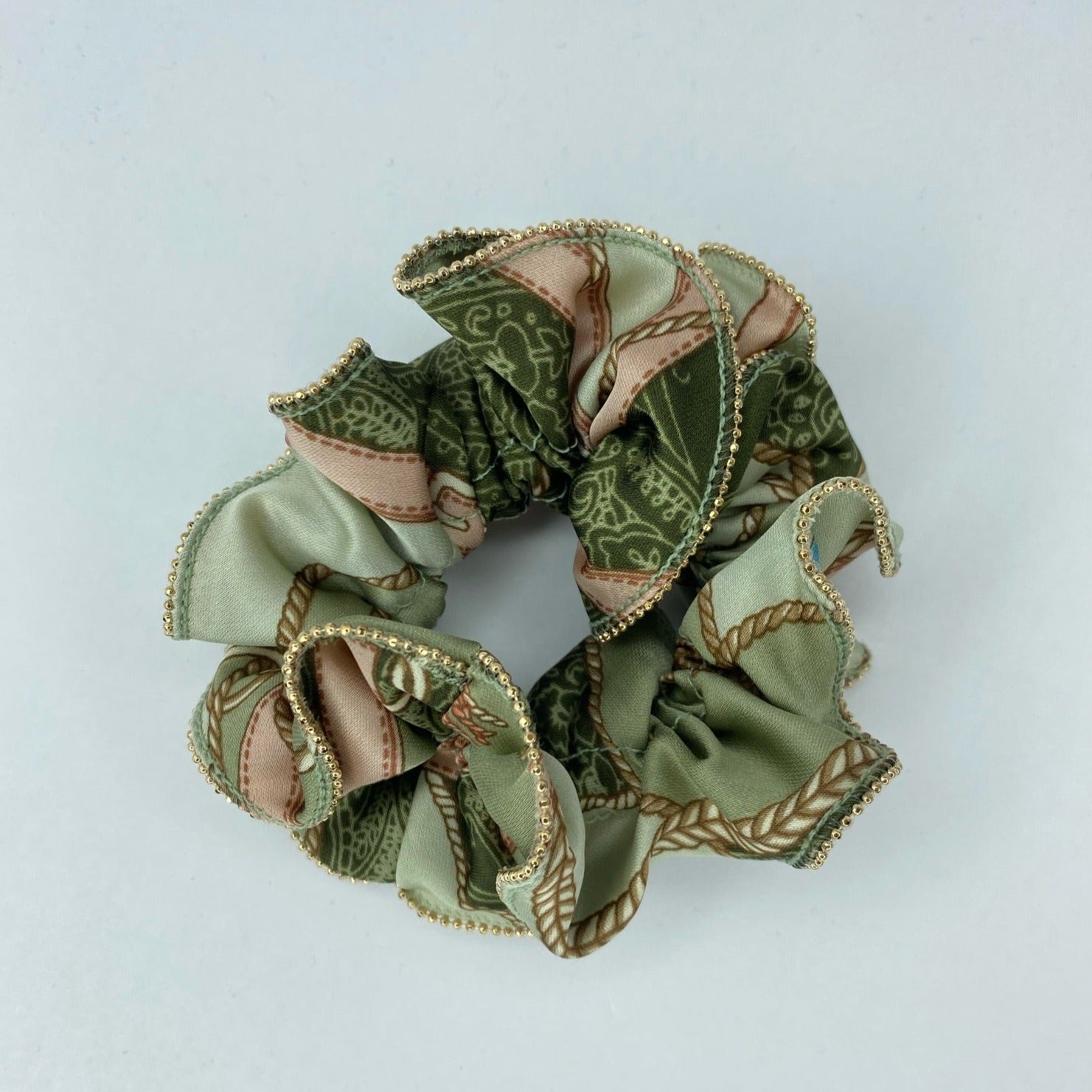 Khaki pattern scrunchie