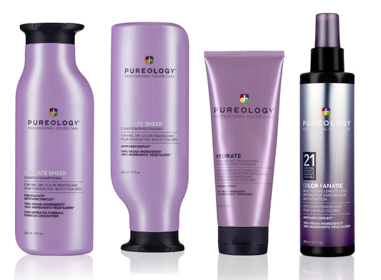 Routine hydratation cheveux fin Pureology