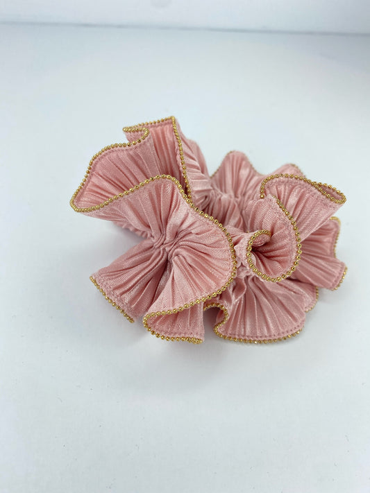Pink texture scrunchie